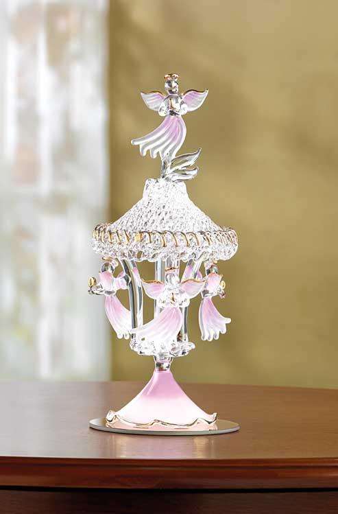 ** READ BEFORE BIDDING **  Spun Glass Angel Carousel
